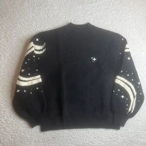 Carmico men's black stargazer sweater deep space knit chenille S